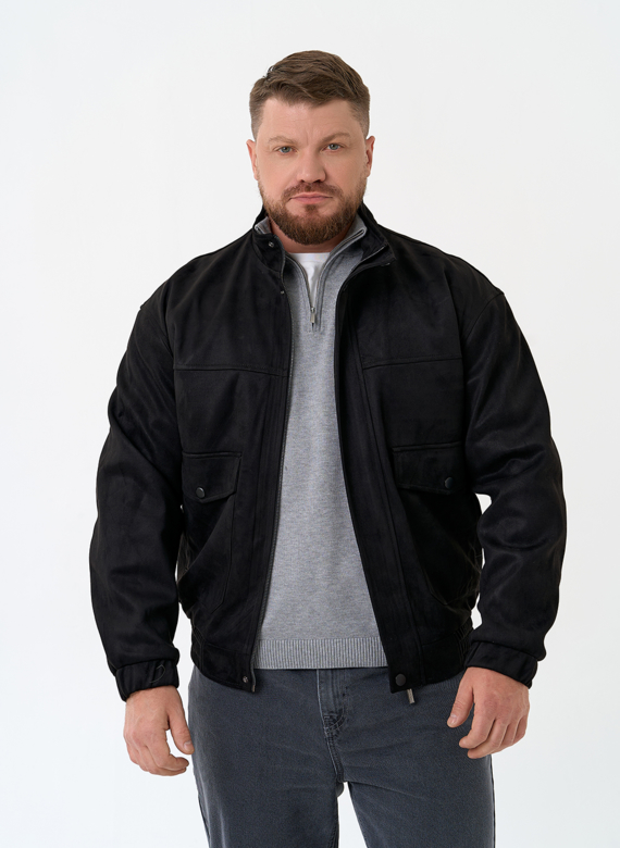 Мужская куртка бомбер из эко замши