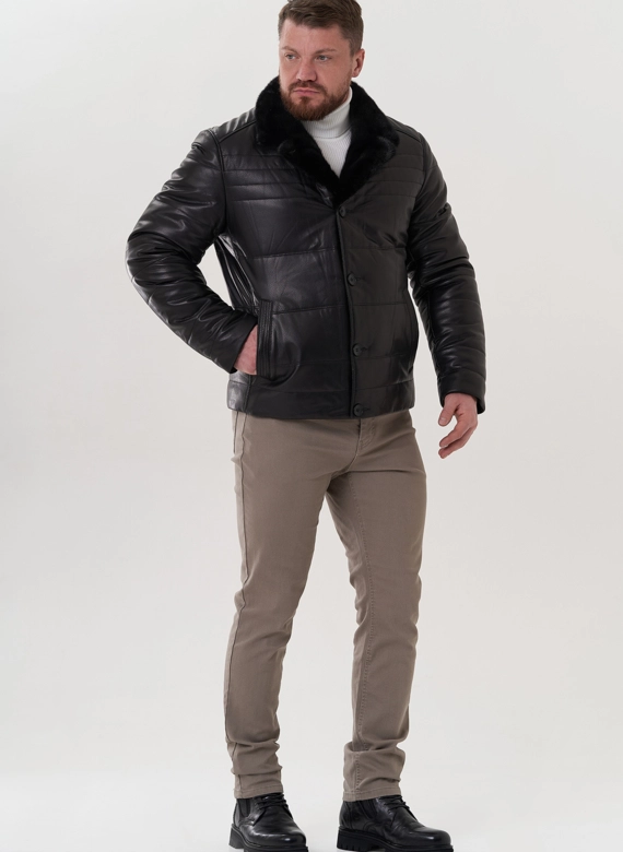Мужская куртка из натуральной кожи фото