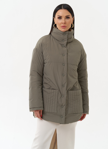 Женская двухсторонняя куртка с воротником стойкой