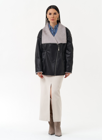 Женская дубленка из эко замши 