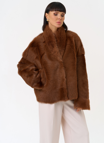 Яркая натуральная дубленка