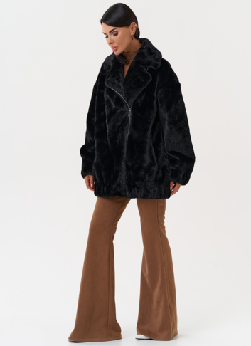Женская шуба из эко меха со съёмными рукавами