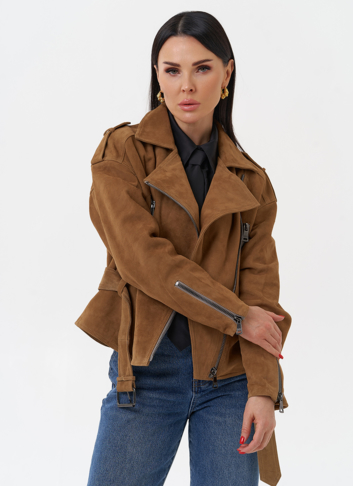 Куртка из замши с поясом