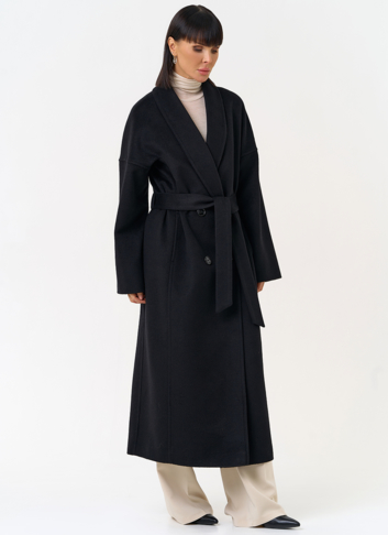 Женское пальто с воротником шаль