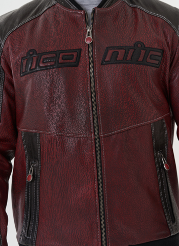 Мужская куртка мото из натуральной кожи