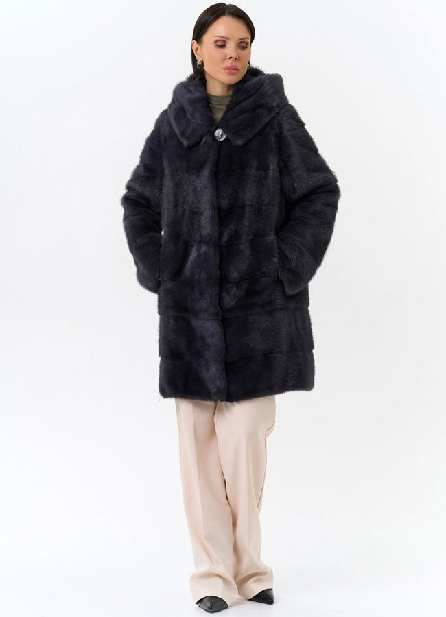 Норковая шуба трансформер с капюшоном модель № 24956 в рассрочку фото
