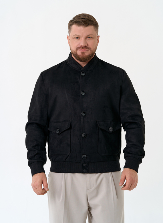 Мужская куртка бомбер из эко замши