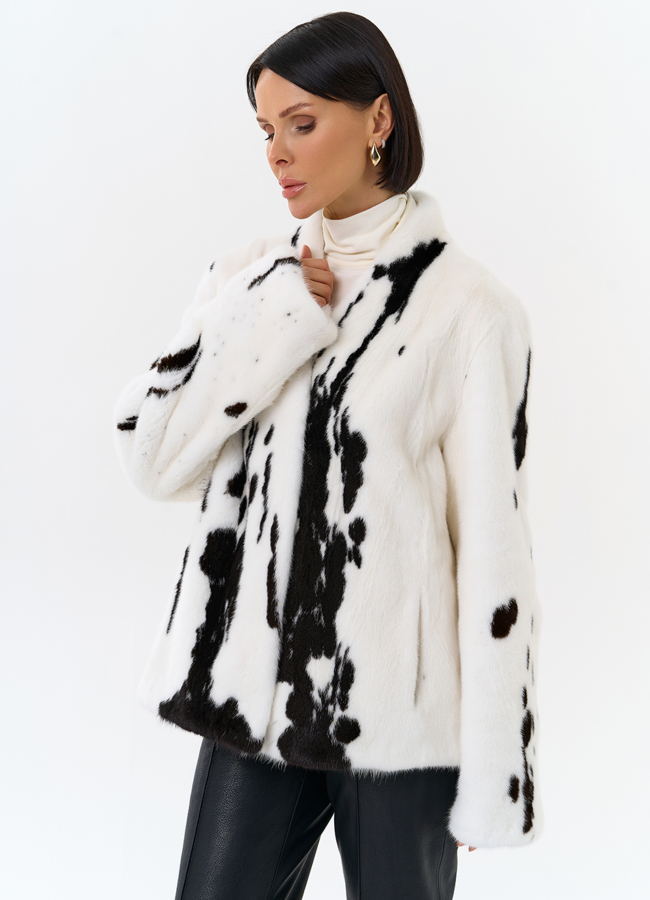 Жакет из меха норки в расцветке 