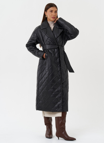 Стеганый пуховик с английским воротником