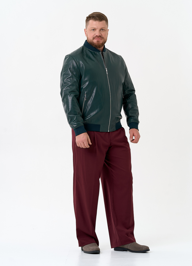 Мужская куртка бомбер из натуральной кожи модель № 32711 в кредит