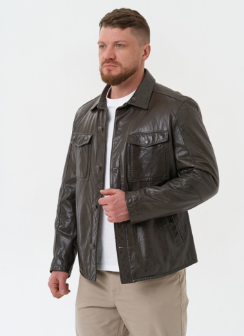 Мужская куртка "рубашка" из натуральной кожи