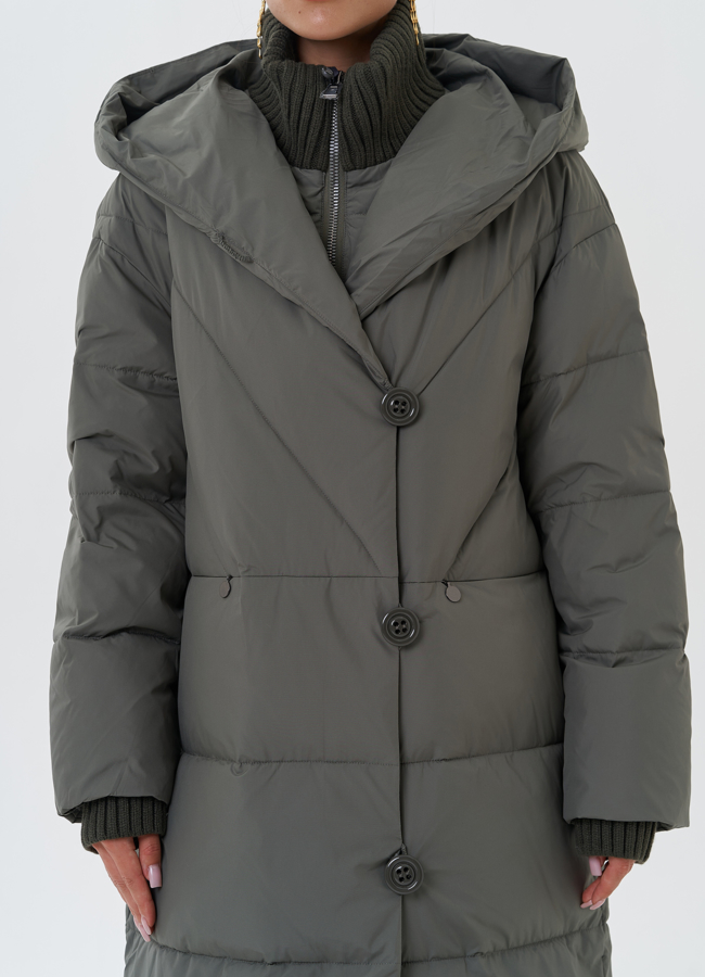 Женский пуховик с манишкой модель № 28565 в рассрочку