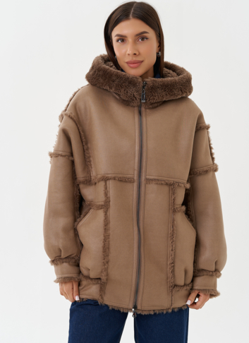Двухсторонняя дубленка из эко кожи