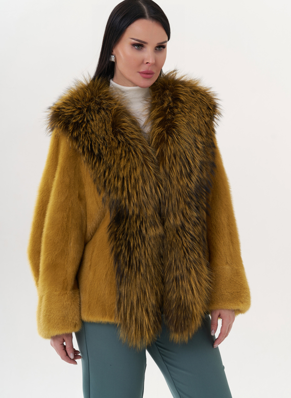 Норковая шуба укороченная