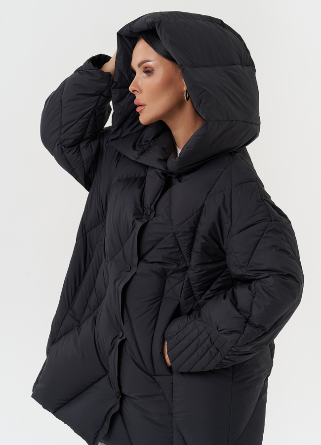Стеганая куртка с капюшоном модель № 28819 универмаг малина