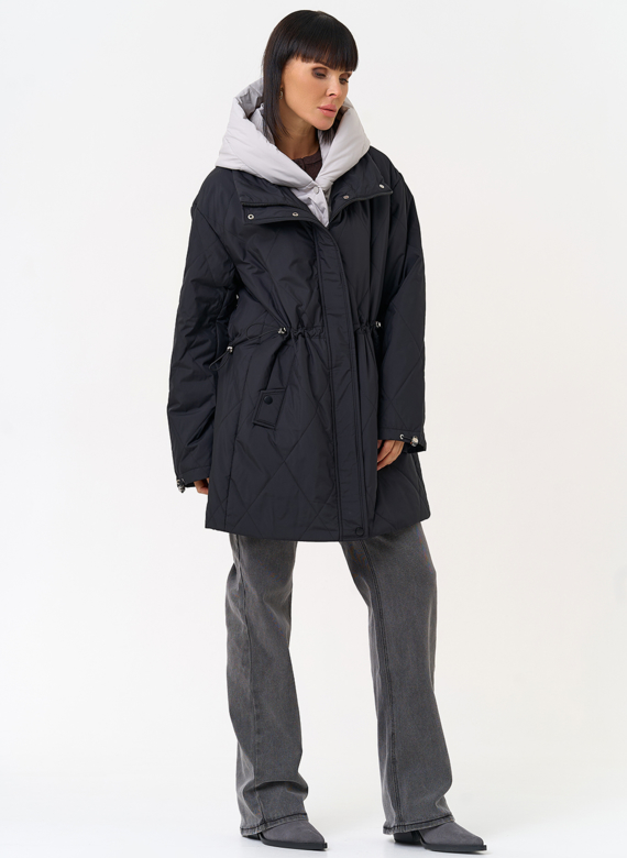 Женская удлиненная куртка со съемным капюшоном