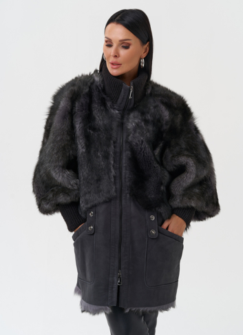 Комбинированная дубленка из тосканы