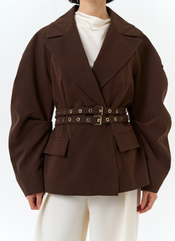 Женская куртка с объемными рукавами