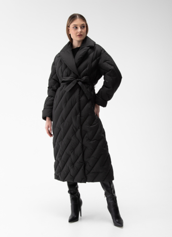 Женский пуховик с английским воротником