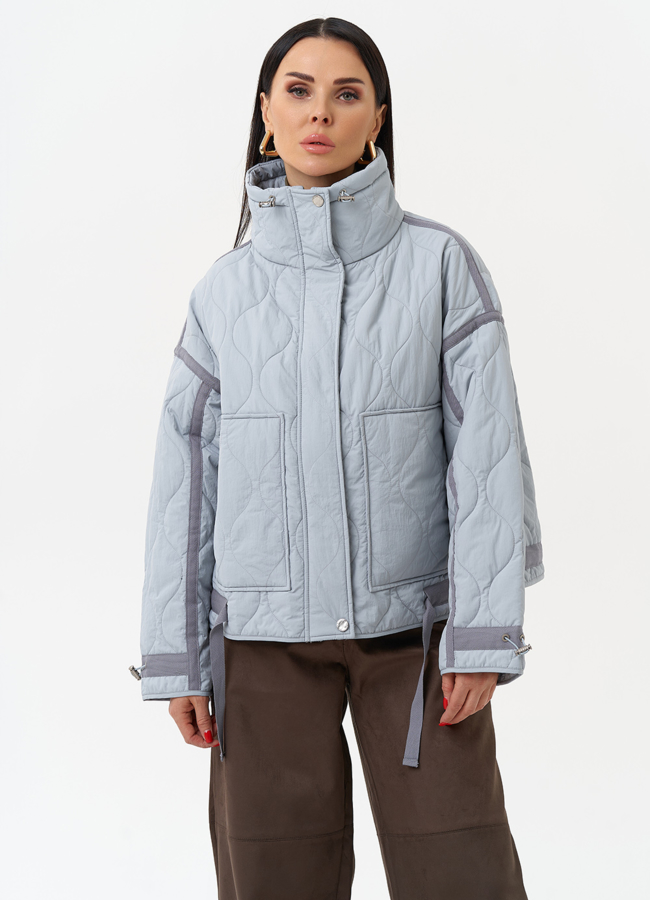 Короткая куртка с воротником стойкой модель № 30048 в рассрочку