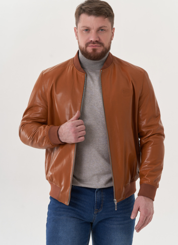 Мужская куртка "бомбер" из натуральной кожи