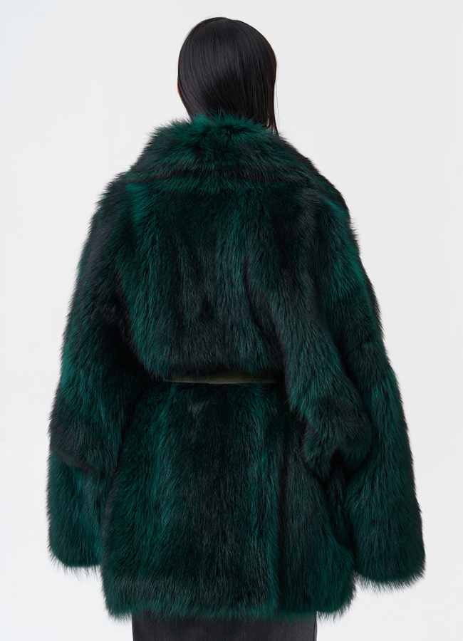 Шуба из енота летучая мышь модель № 29365 универмаг малина