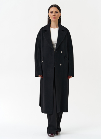 Классическое женское пальто в черном цвете