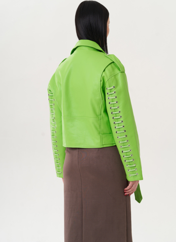 Куртка из эко кожи с английским воротником