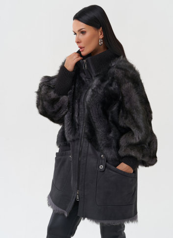 Комбинированная дубленка из тосканы