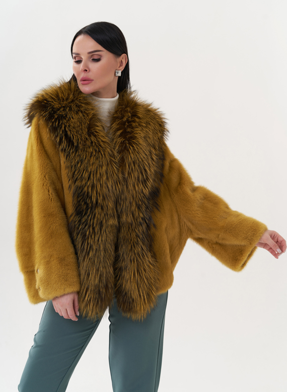 Норковая шуба укороченная