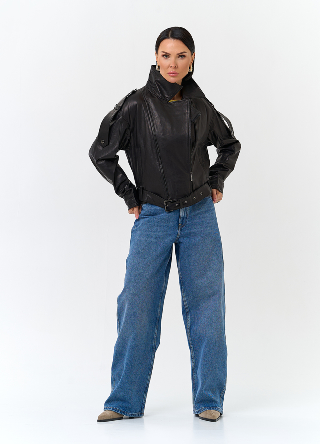 фото Женская куртка косуха из натуральной кожи модель № 26849