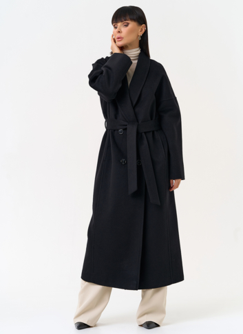 Женское пальто с воротником шаль